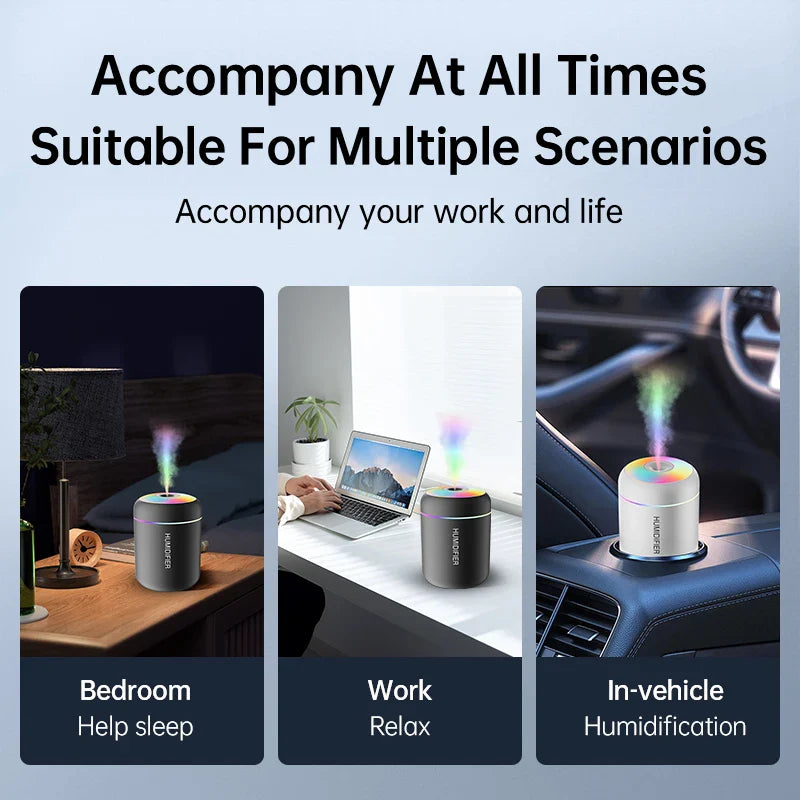 Mini Aroma Mist Maker Humidifier – USB Essential Oil Diffuser with LED Light